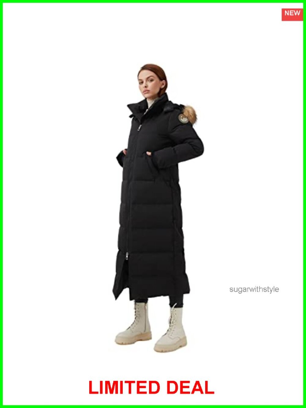 Long Down Parka 750 Fill Power Quilted Winter Coat